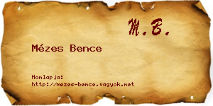 Mézes Bence névjegykártya